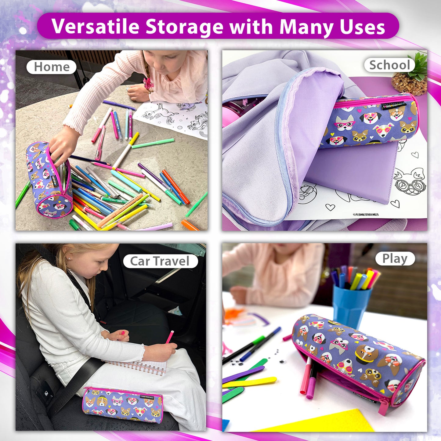 Pencil Case for Girls at home, school, travel or playing