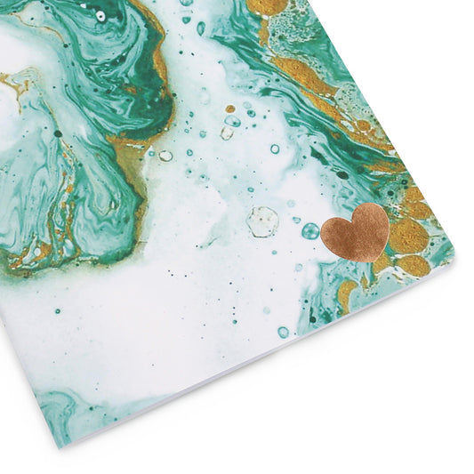 SECONDS Marble Lined Notebook Journal Green