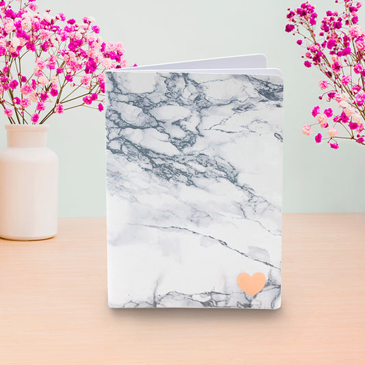 B5 white marble notebook soft cover journal