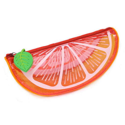 Grapefruit Slice Clear Tinted Pencil Case Girls Women