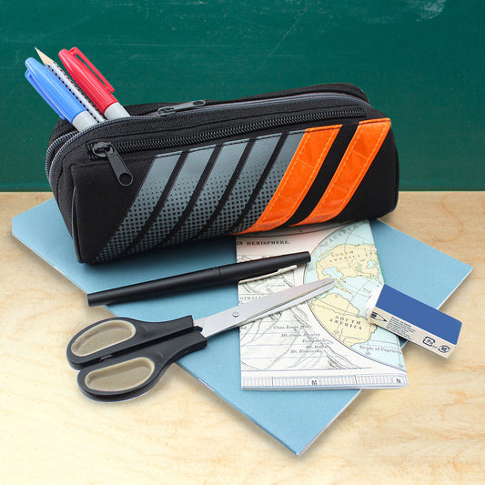 Reflective Orange Stripes Pencil Case Boys Girls Teenagers