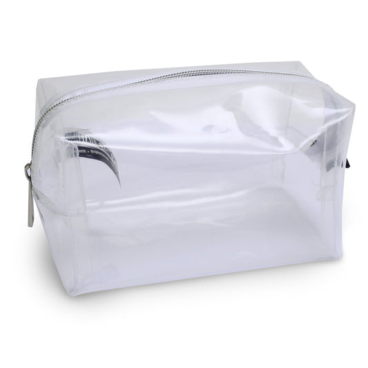 large clear see-through exam pencil case or makeup bag