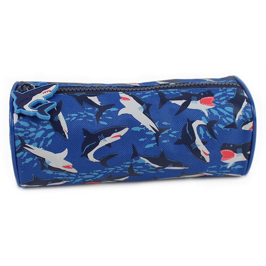 sharks blue pencil case boys girls school stationery