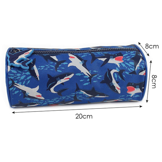 sharks blue pencil case boys girls school stationery