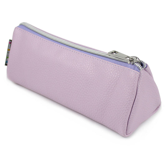 triangular lilac pencil case makeup bag women girls teens