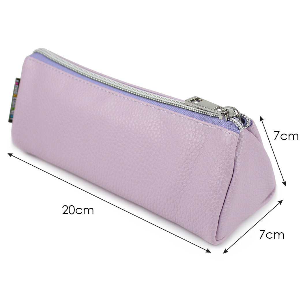 triangular lilac pencil case makeup bag women girls teens