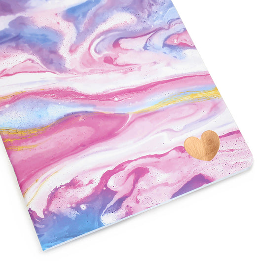 SECONDS Marble Lined Notebook Journal Pink
