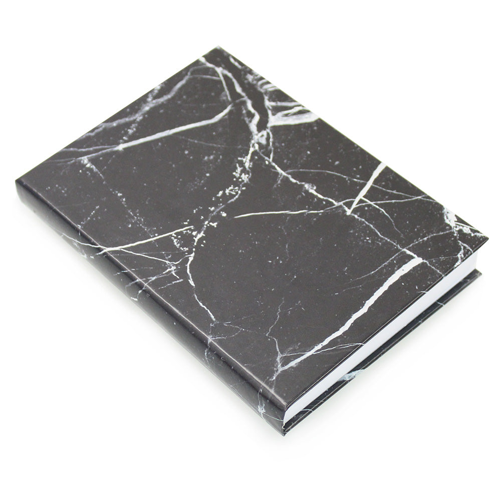 A6 Hardback Black Marble Notebook Journal