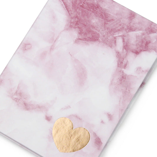 SECONDS A6 Hardback Pink Marble Heart Notebook 96 Pages Journal