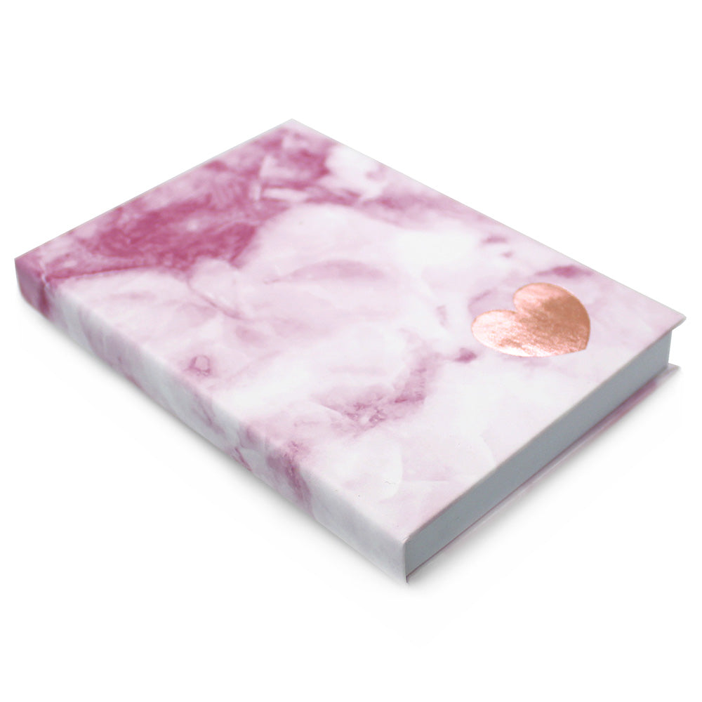 SECONDS A6 Hardback Pink Marble Heart Notebook 96 Pages Journal