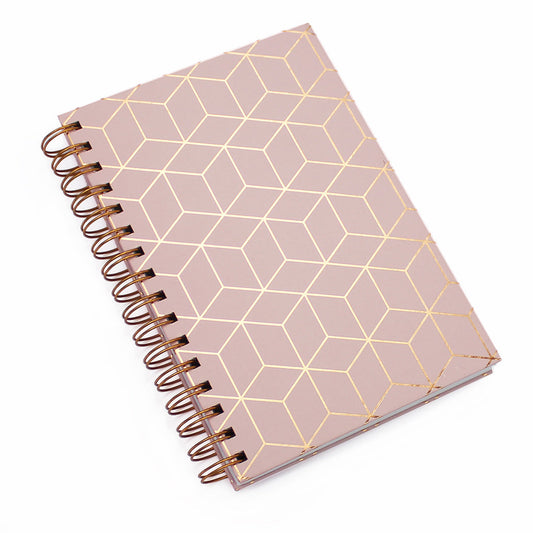 Pink Geometric A5 Lined Hardback Notebook Women Girls