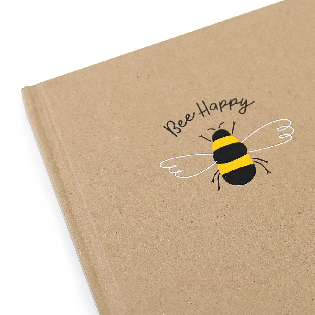 a5 notebook kraft hardback cover bee happy girls women