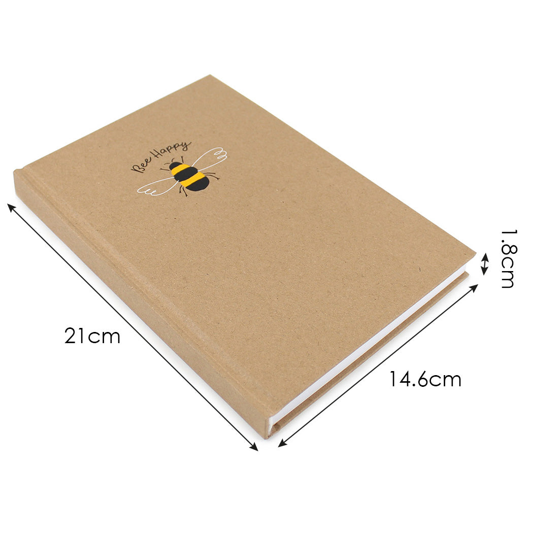 a5 notebook kraft hardback cover bee happy girls women