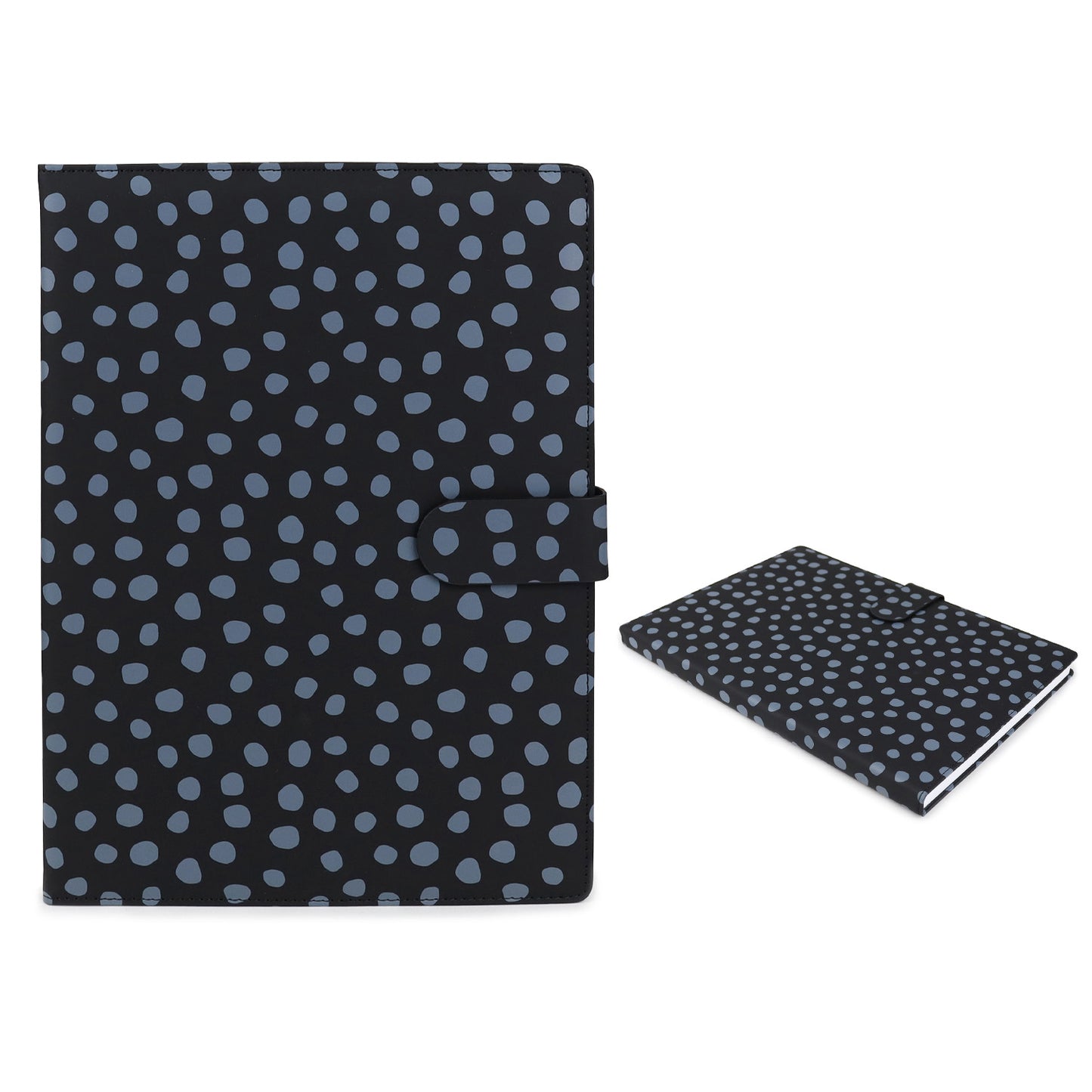 B5 Notebook Black with Grey Dots Line Notepad for Students or the Office