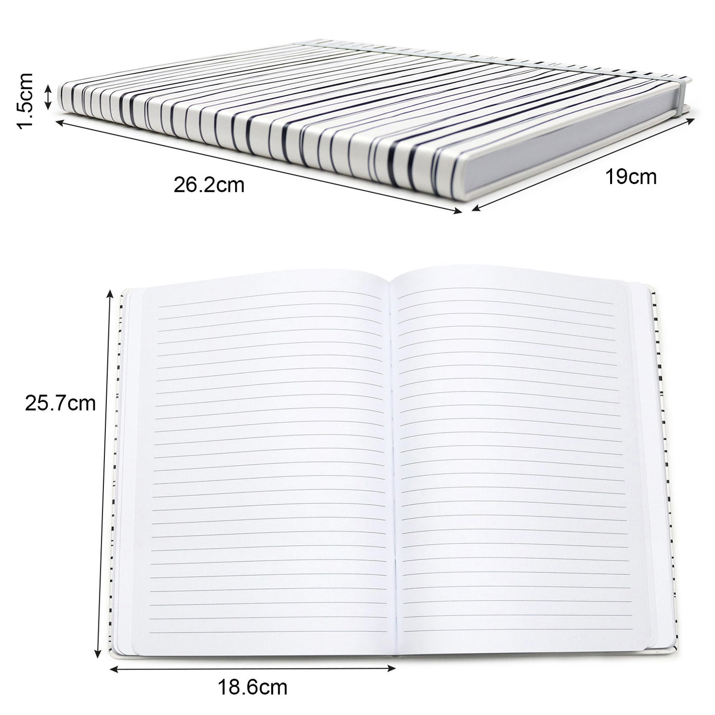 B5 note books lined hardback notepad black and white zebra stripes