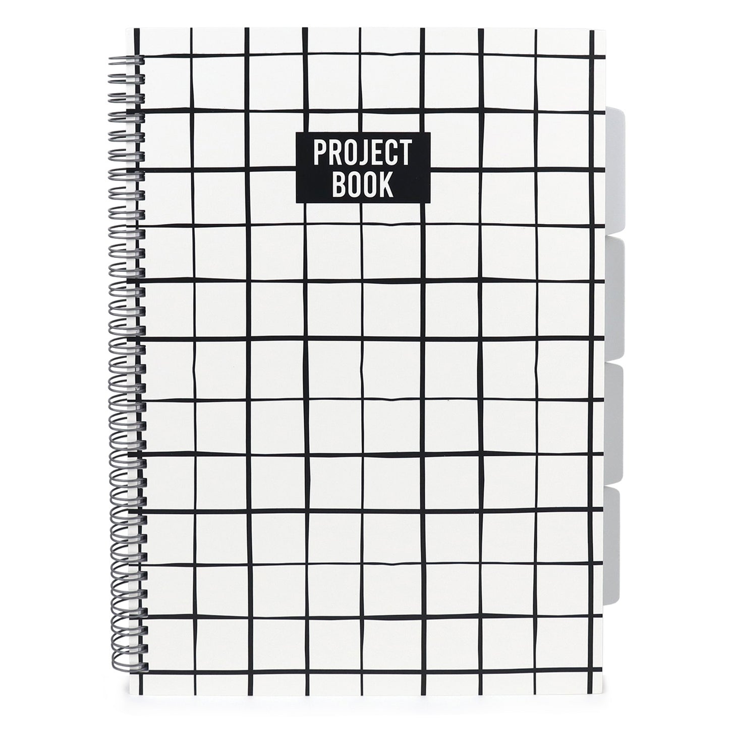 A4 Project Notebook - Black & White Checkered