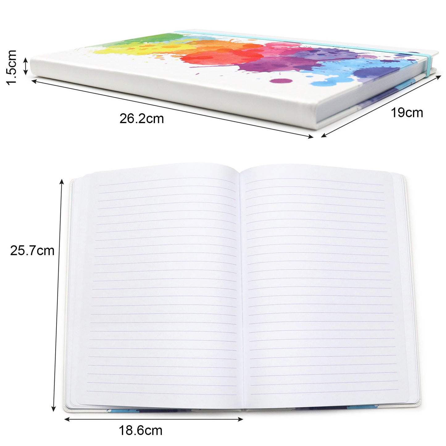 B5 Note book lined hardback notepad bright colourful design