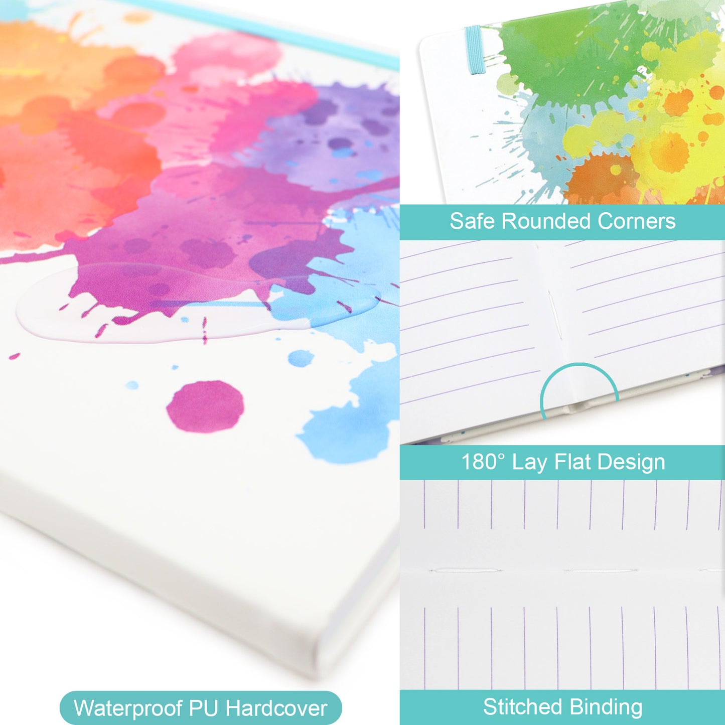 stitched binding elastic fastening journal notebook for travelling