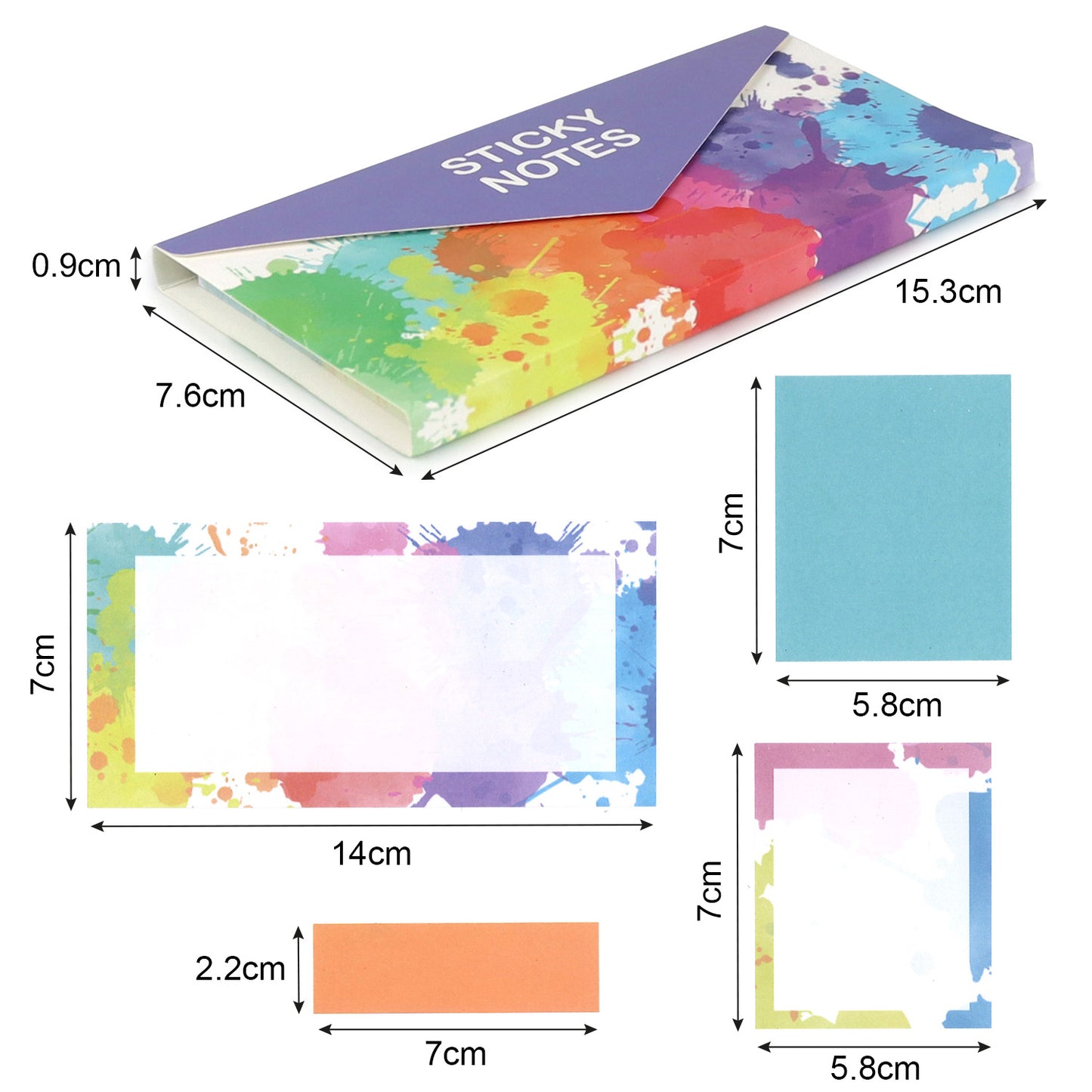 Sticky Note Set - Rainbow Splash