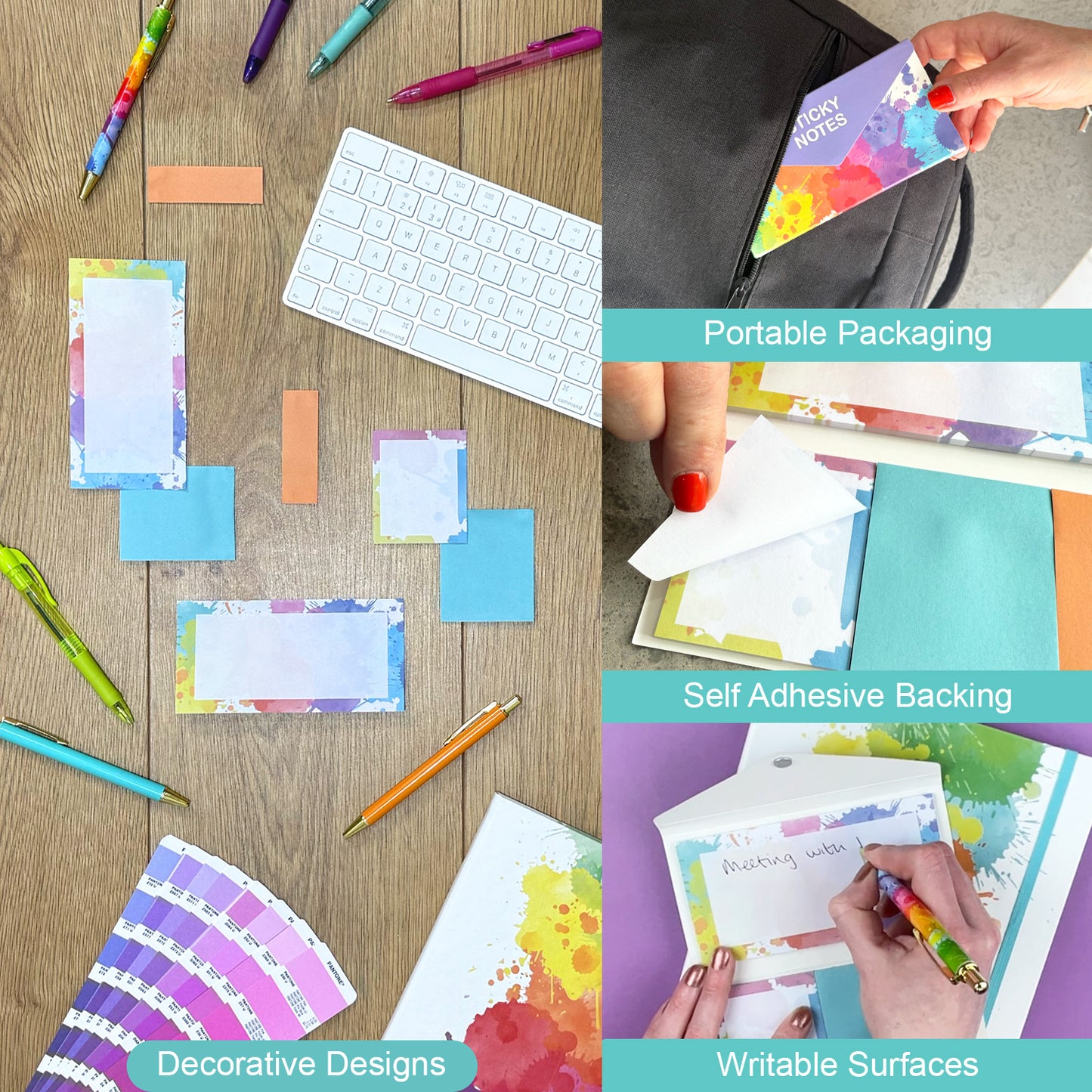Sticky Note Set - Rainbow Splash