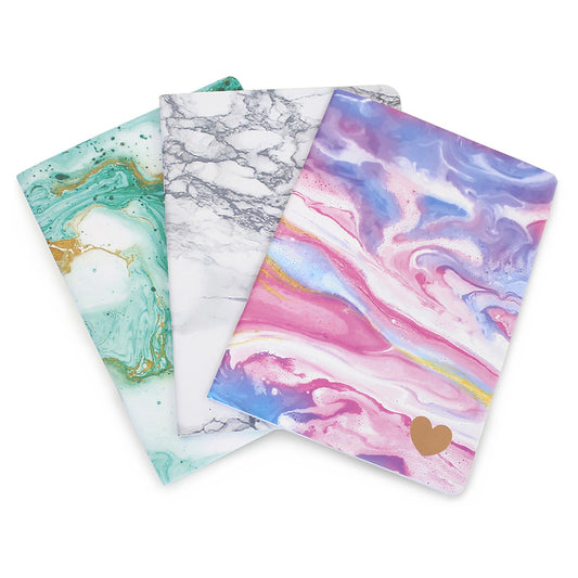  3 mixed marble notebook girls teens student notepad