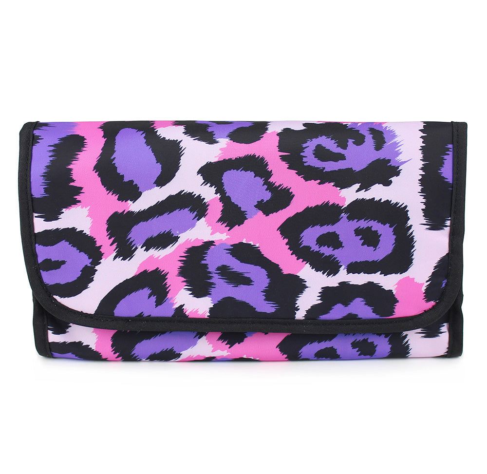 hanging toiletry makeup bag wild leopard women girls