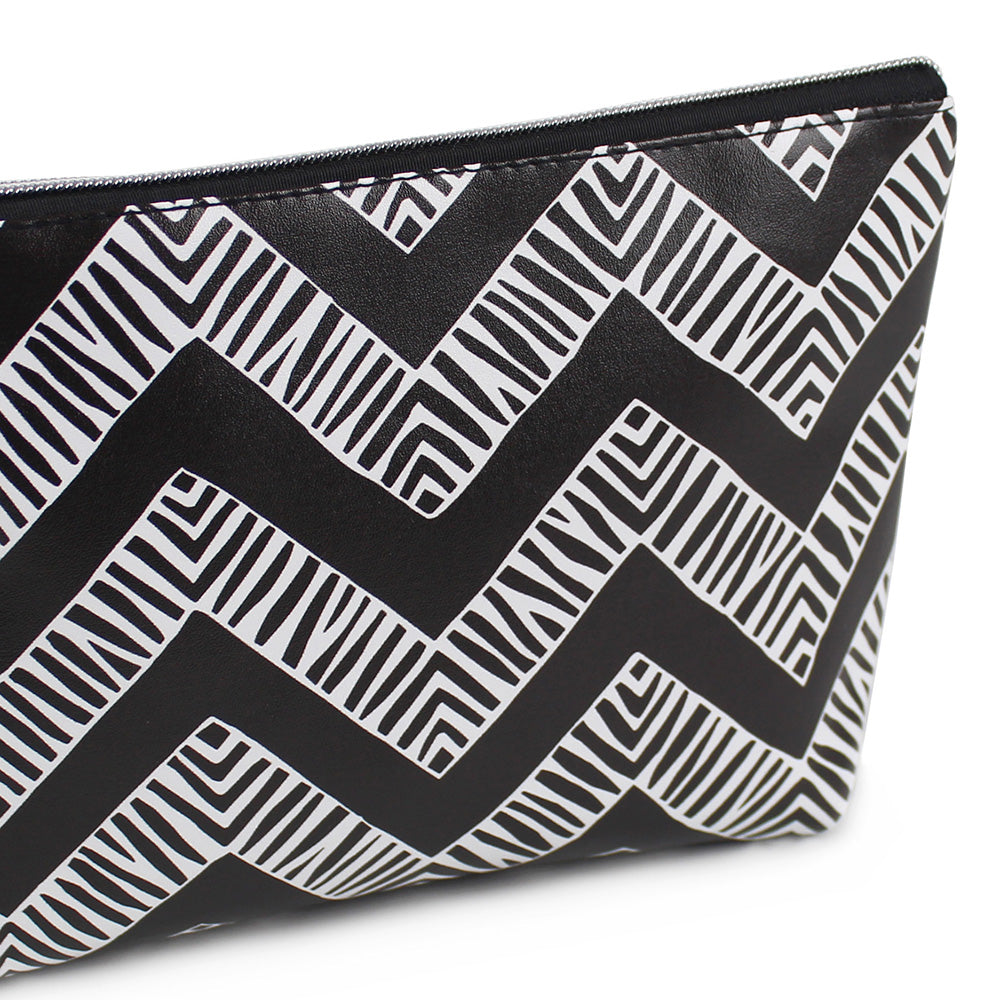 2 Piece toiletry makeup bag zig zag women girls