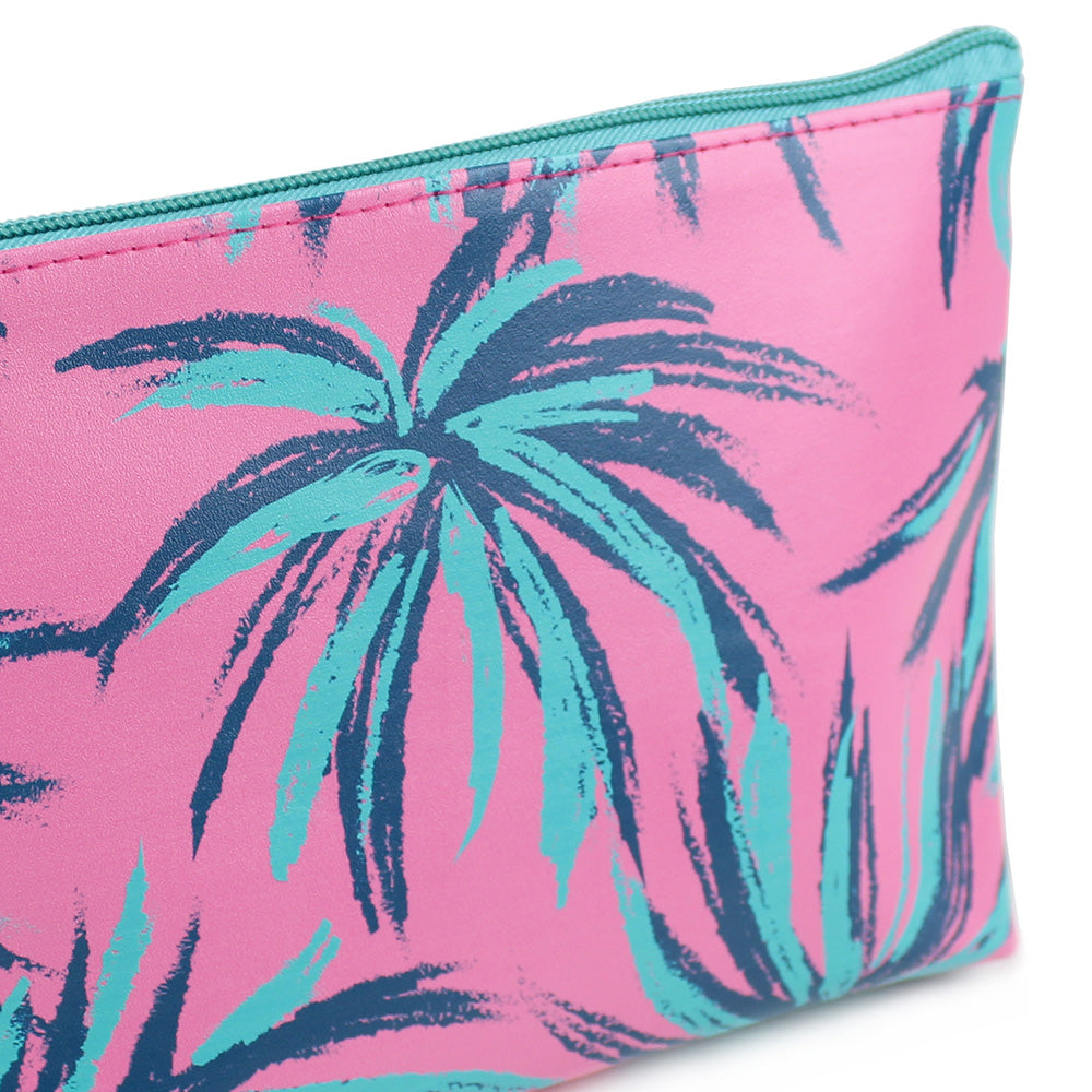 2 Piece toiletry makeup bag abstract palms women girls