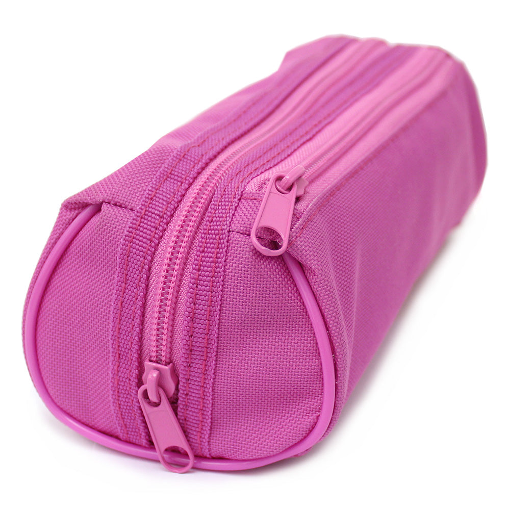 Pink Pencil Case 2 Pink Zipped compartments Boys Girls