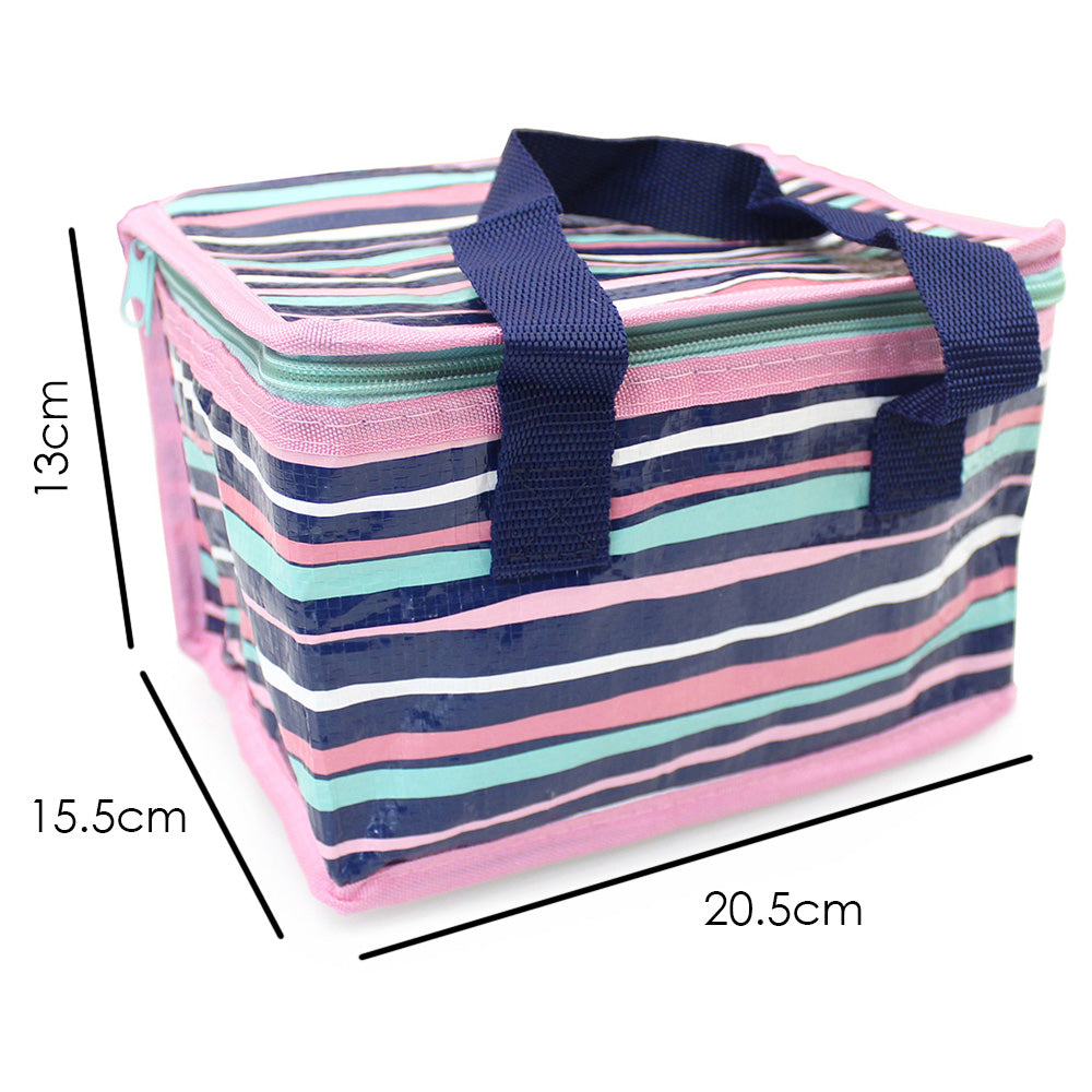 stripes lunch bag insulated food storage cool bag