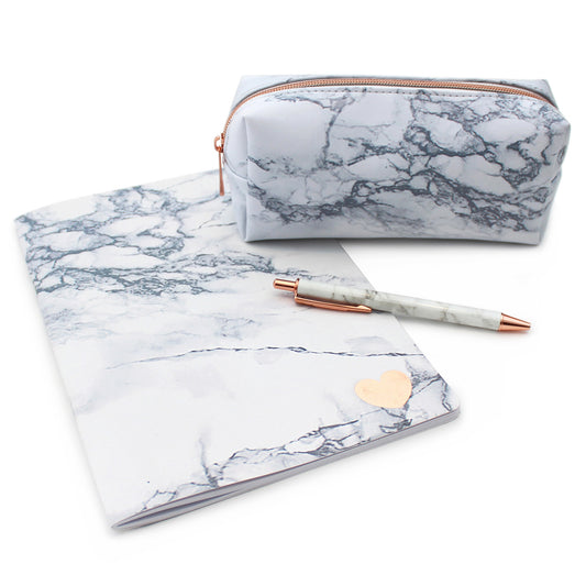 white marble stationery gift set girls teens school office
