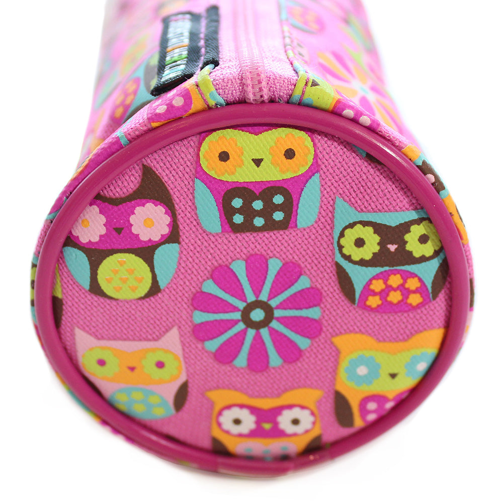 Pink Owl Pencil Case Girls Kids Barrel Pencil Cases