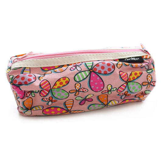 Pink Canvas Butterfly Small Pencil Case Girls Women