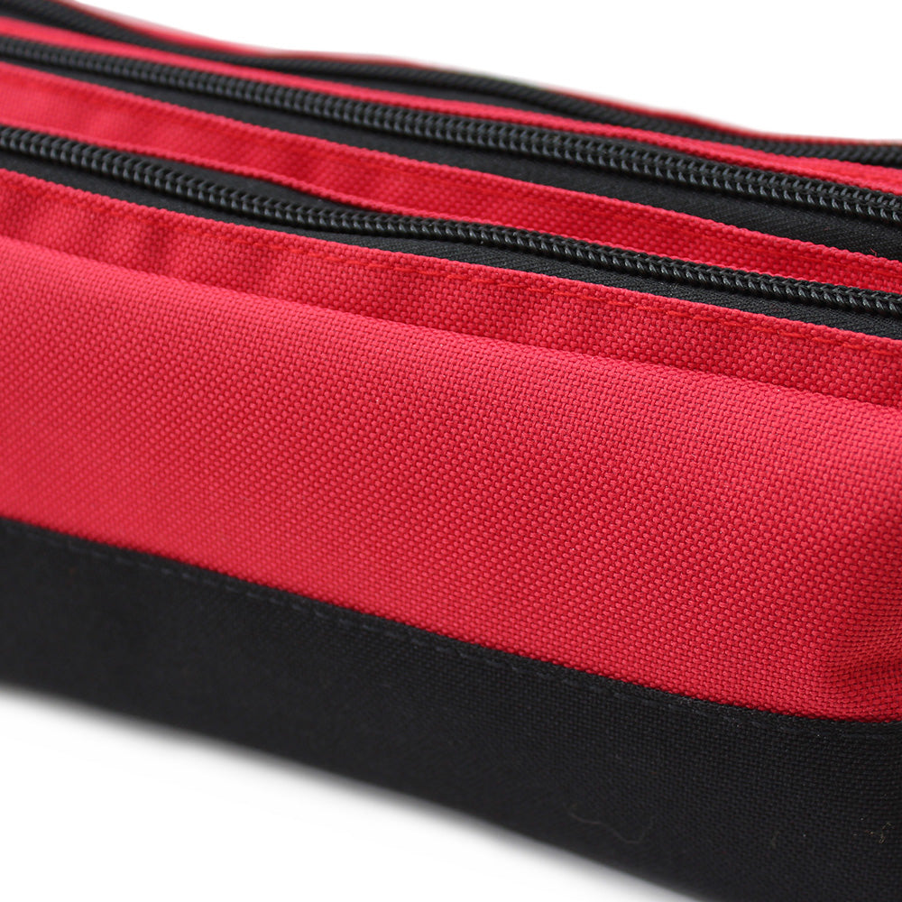 red black 3 zips large capacity pencil case boys girls