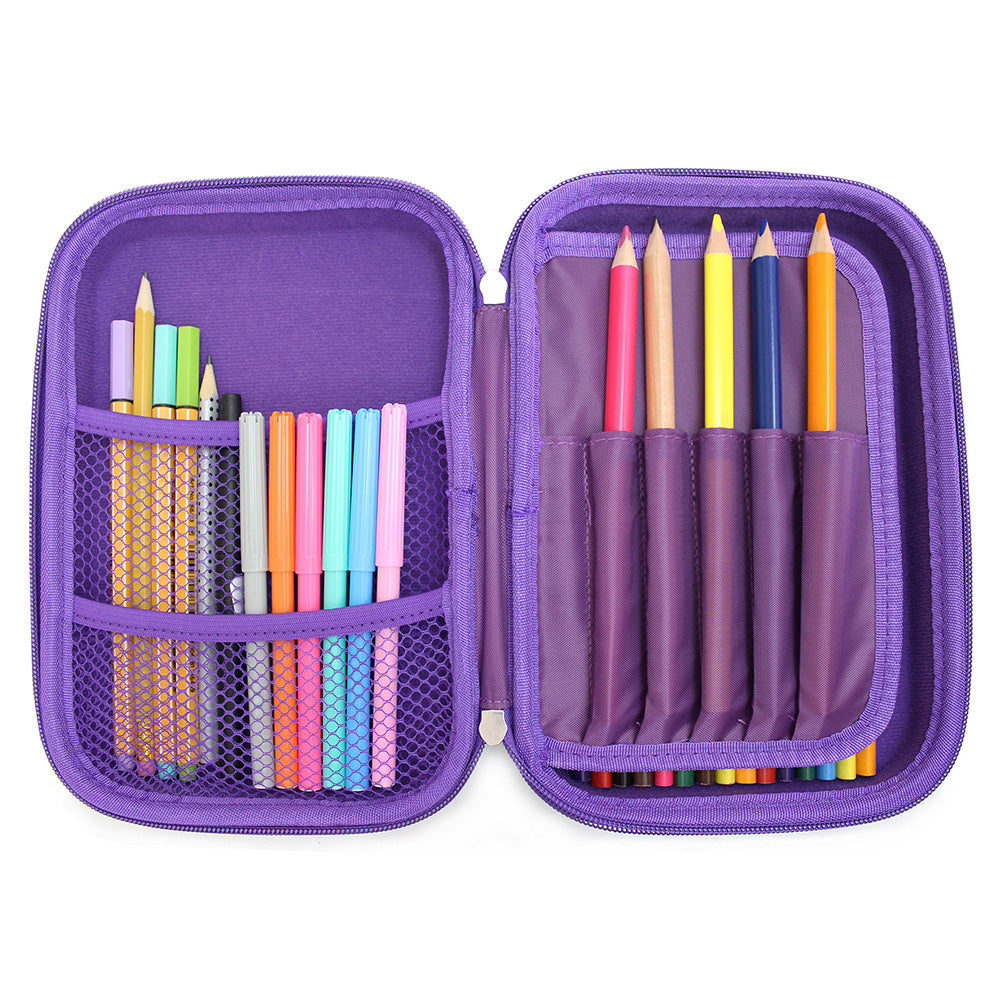 Purple Hardtop Pencil Case Boys Girls Teenagers