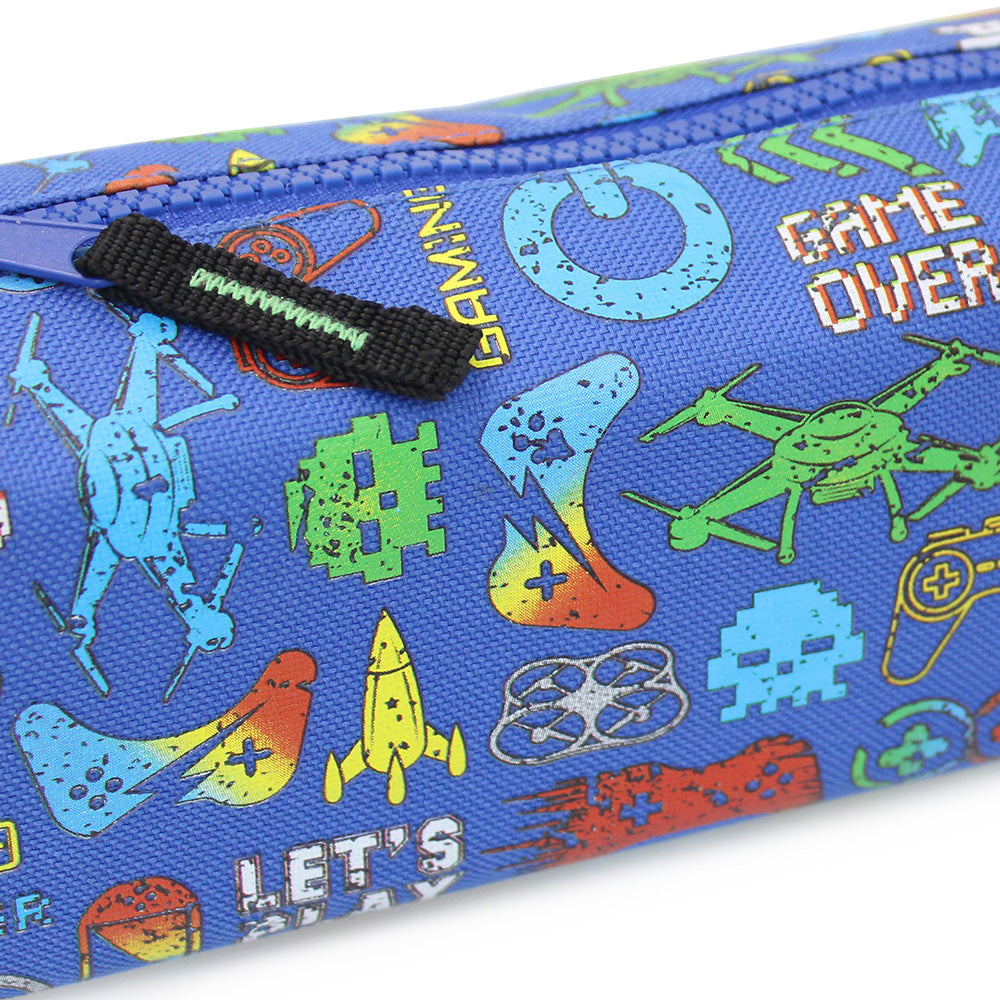 Game Over Blue Pencil Case Boys Girls Teenagers