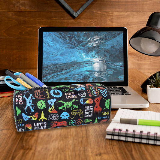 Game Over Black Pencil Case Boys Girls Teenagers
