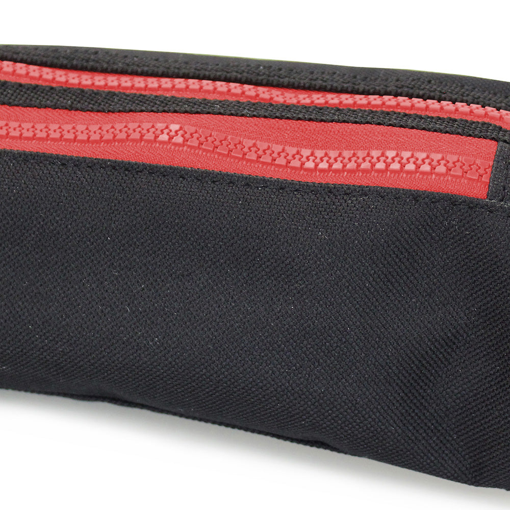 Black Pencil Case 2 Red Zips Boys Girls