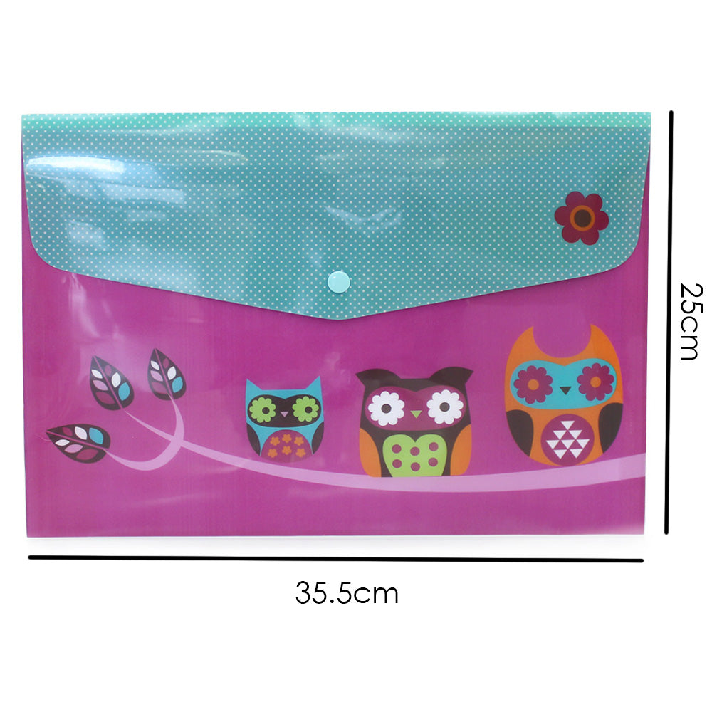 3 Pack Owl Popper Wallets School Office Home