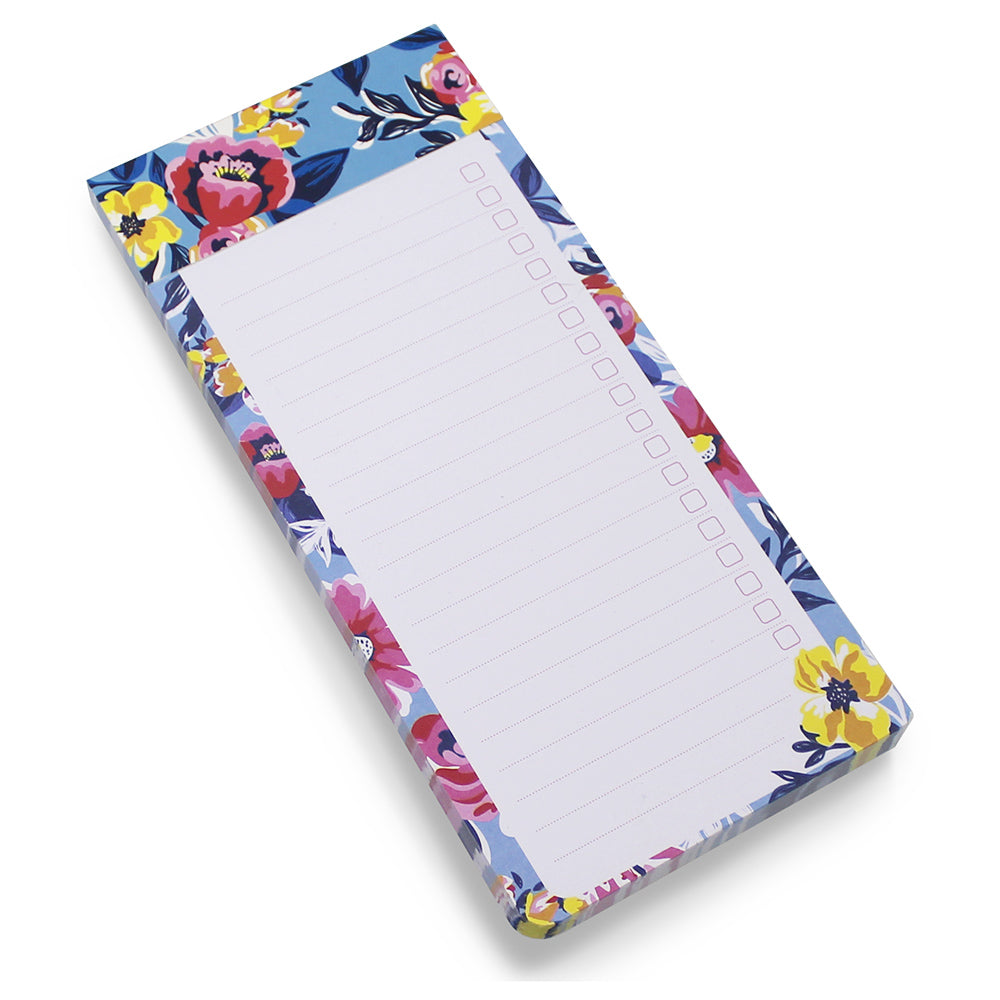 flowers magnetic fridge shopping list pad tear off notepad