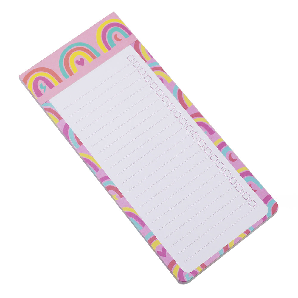 rainbows magnetic fridge shopping list pad tear off notepad
