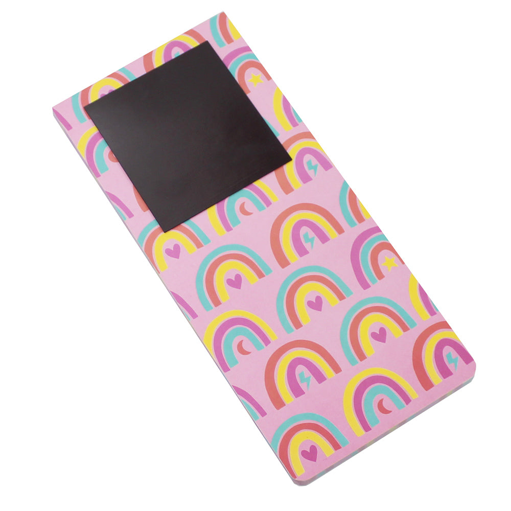 rainbows magnetic fridge shopping list pad tear off notepad