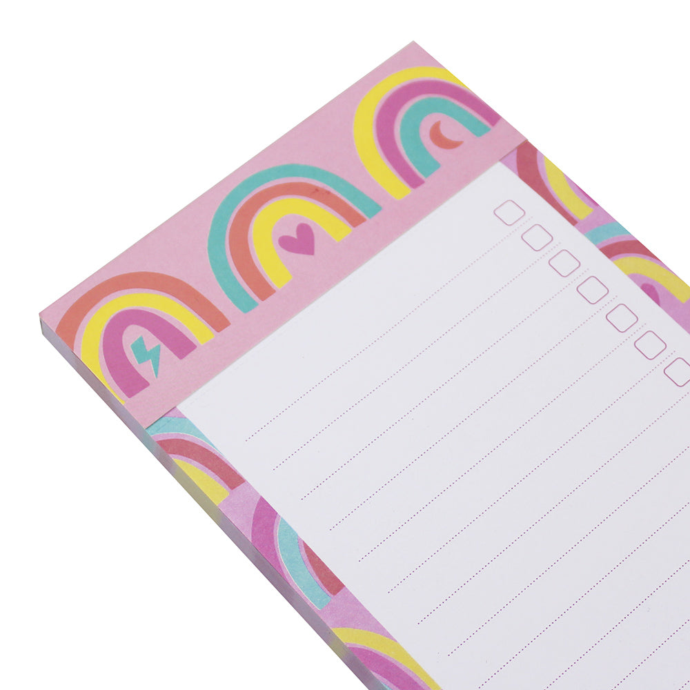rainbows magnetic fridge shopping list pad tear off notepad