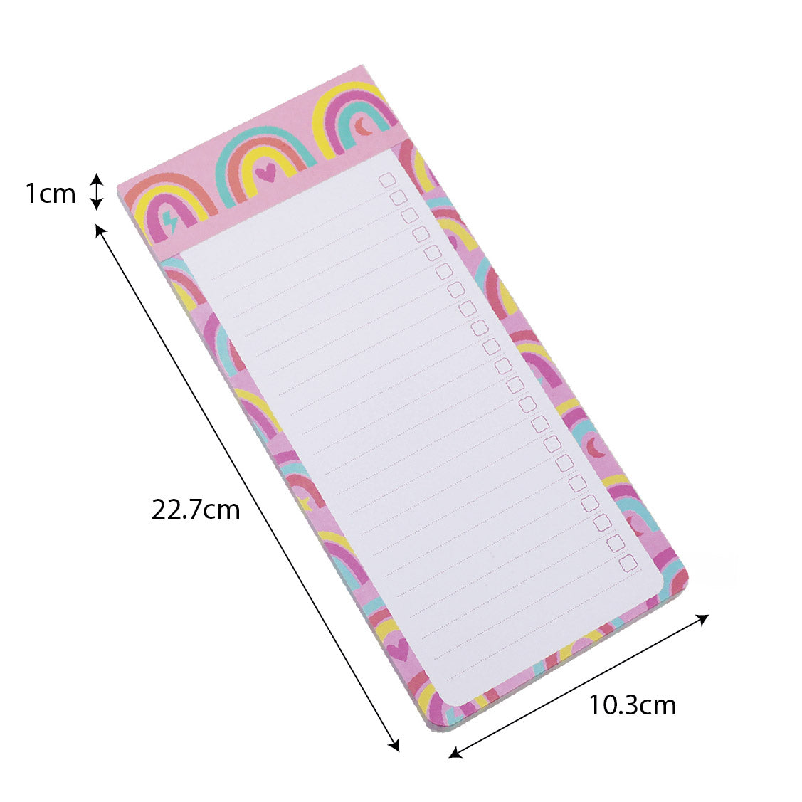 rainbows magnetic fridge shopping list pad tear off notepad