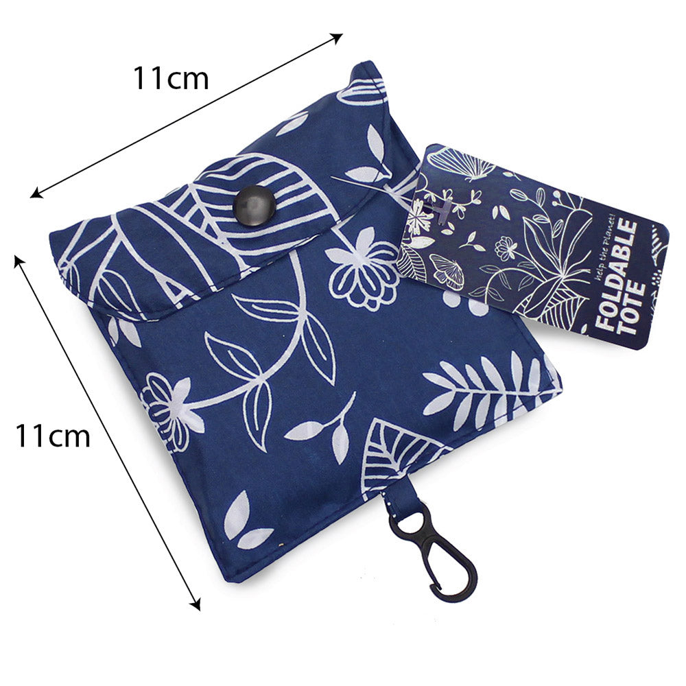 floral foldable tote bag fold up pocket shopper