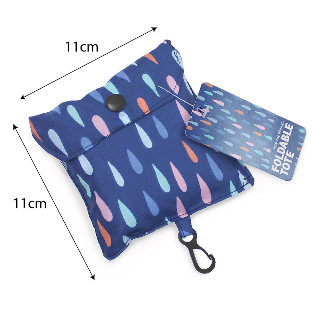 raindrops foldable tote bag fold up pocket shopper