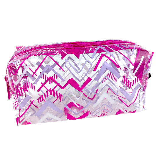 Small Pink Pencil Case for girls clear pvc school stationery storage case 