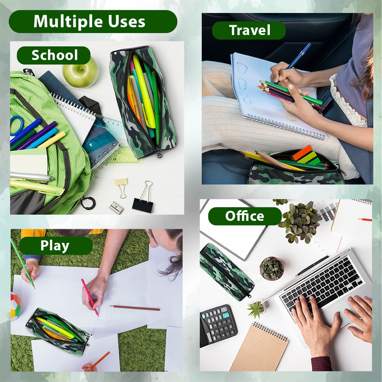Camouflage Pencil Case - Green
