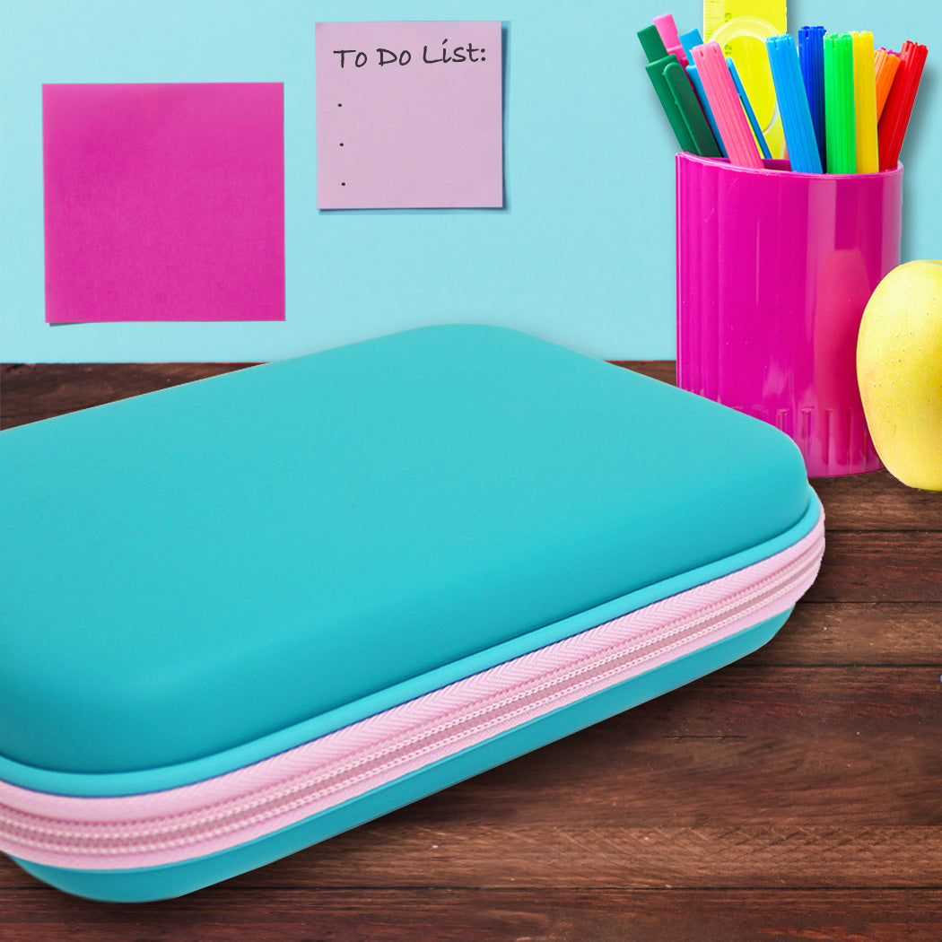 Teal Hard Shell Top Pencil Case