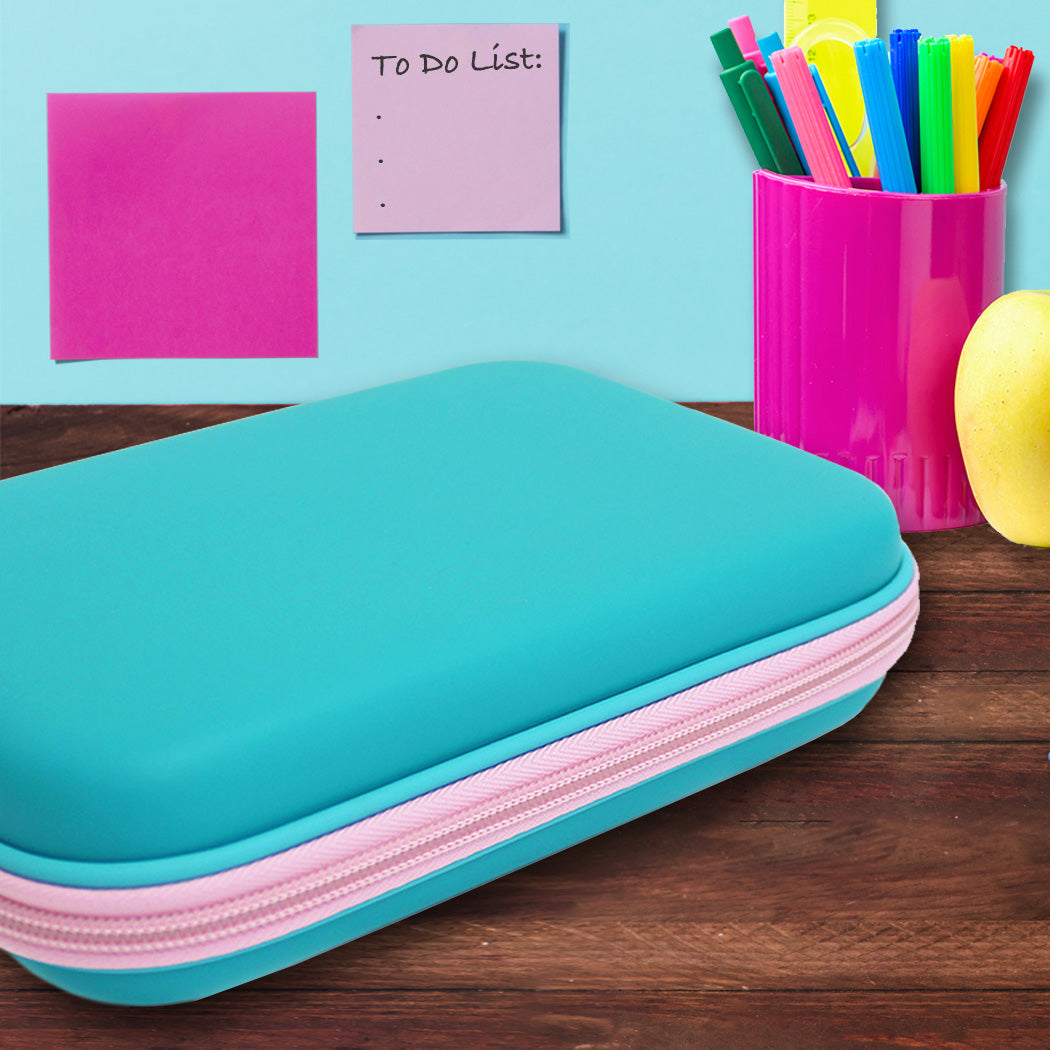 Teal Hardtop Hardshell Pencil Case Boys Girls Teenagers